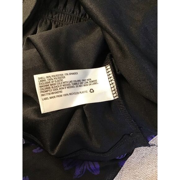 Ava & Viv floral frilly V-Neck lined Short Sleeve Shirt Sz 3X Black NWT - Picture 7 of 9